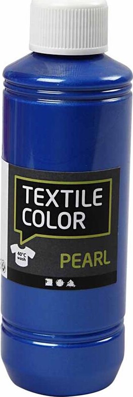 Tekstilmaling - Textile Color Pearl - Perlemor - Blå 250 Ml