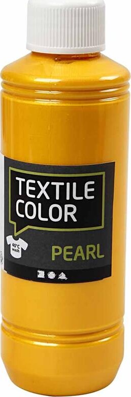 Tekstilmaling - Textile Color Pearl - Perlemor - Gul 250 Ml