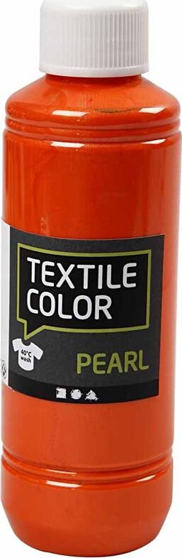 Tekstilmaling - Textile Color Pearl - Perlemor - Orange 250 Ml