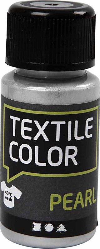 Tekstilmaling - Textile Color Pearl - Perlemor - Sølv 50 Ml