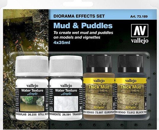 Vallejo - Mud And Puddles Maling Sæt - 4x35 Ml