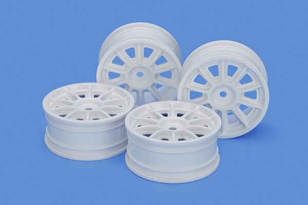 Th 10-spoke Wheels (white) (24mm Width, Offset 0) - 22067 - Tamiya