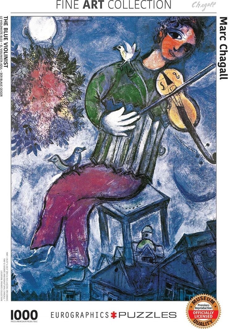 Eurographics Puslespil Med 1000 Brikker - Den Blå Violinist - Marc Chagall
