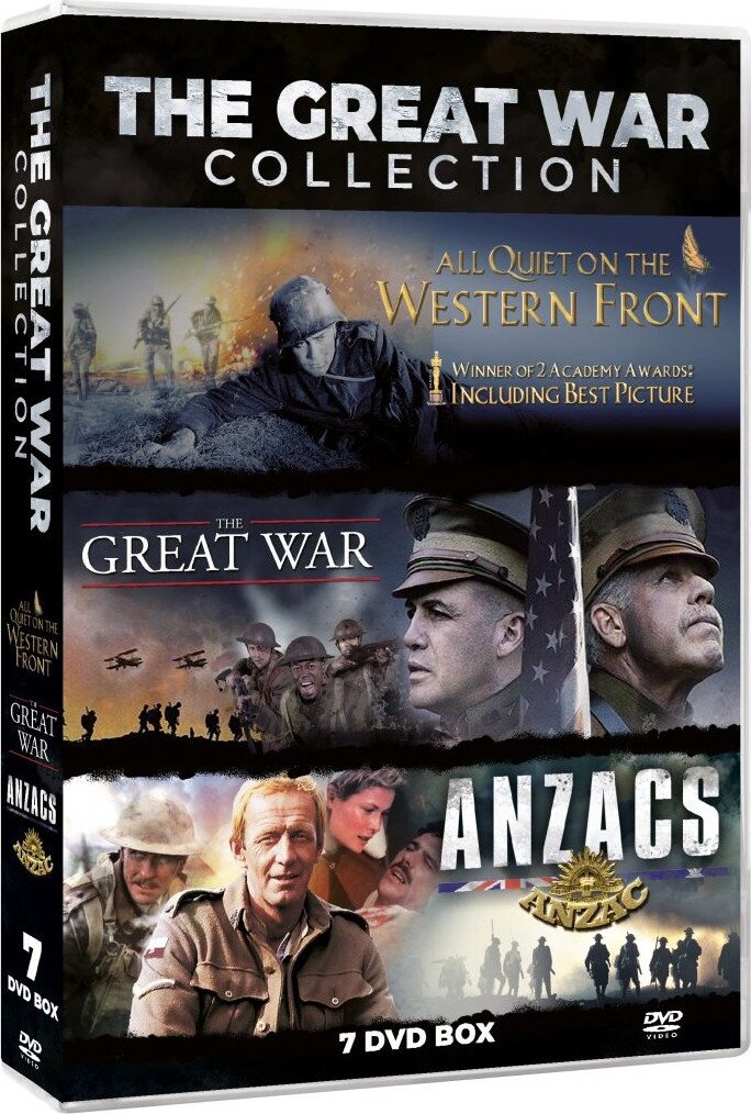 THE GREAT  WORLD WAR 1 COLLECTION (7DVD BOX SET: LIMITED EDITION CONTAINS:  Anzacs 5DVD MINISERIES - Great War 1 DVD - All Quiet on the Western Front 1 DVD Oscar Winner