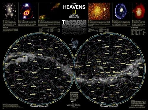The Heavens: Star Map Of Northern And Southern Hemispheres