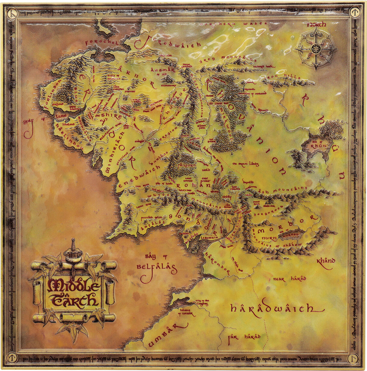The Lord Of The Rings Metal Map