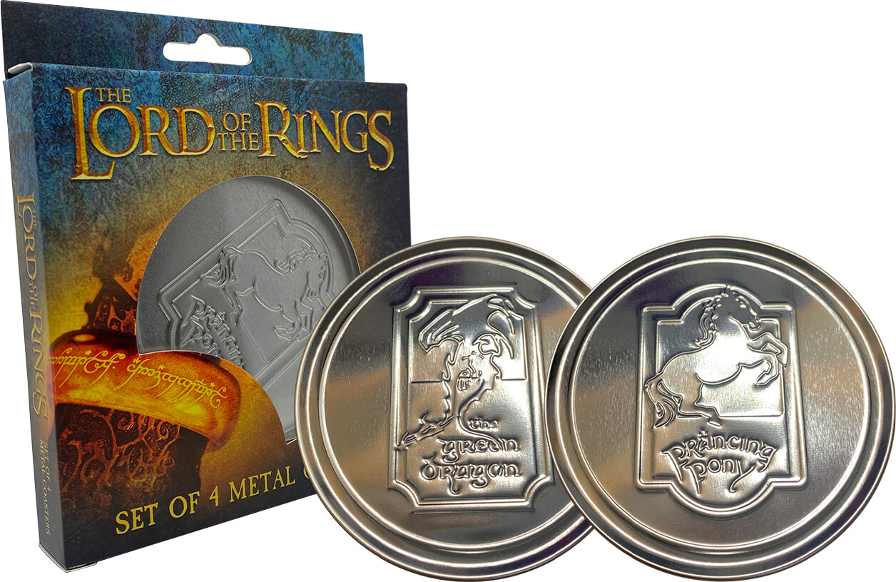 The Lord Of The Rings Set Of 4 Embossed Metal Coasters