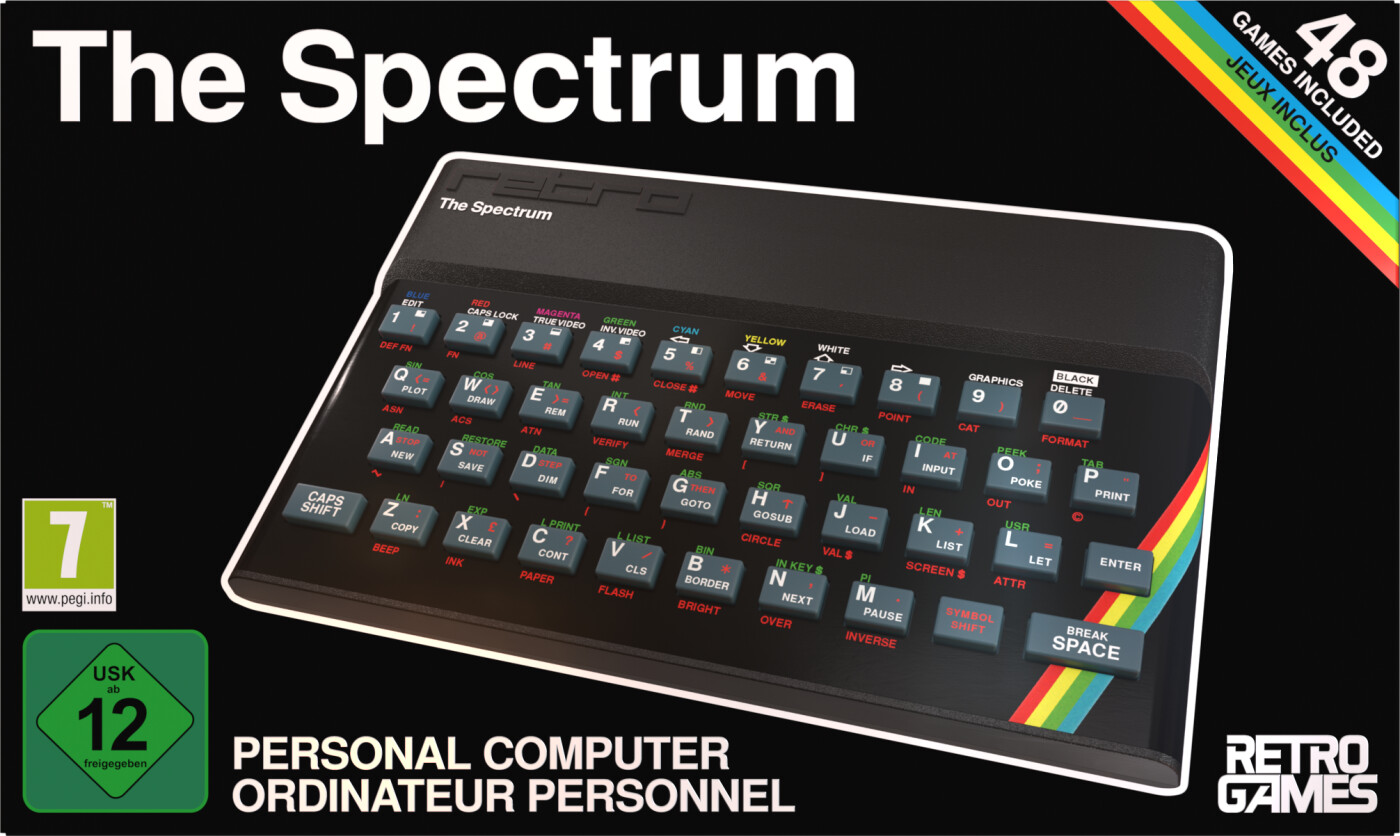 Retro Games The Spectrum - bærbar børnecomputer (sort)