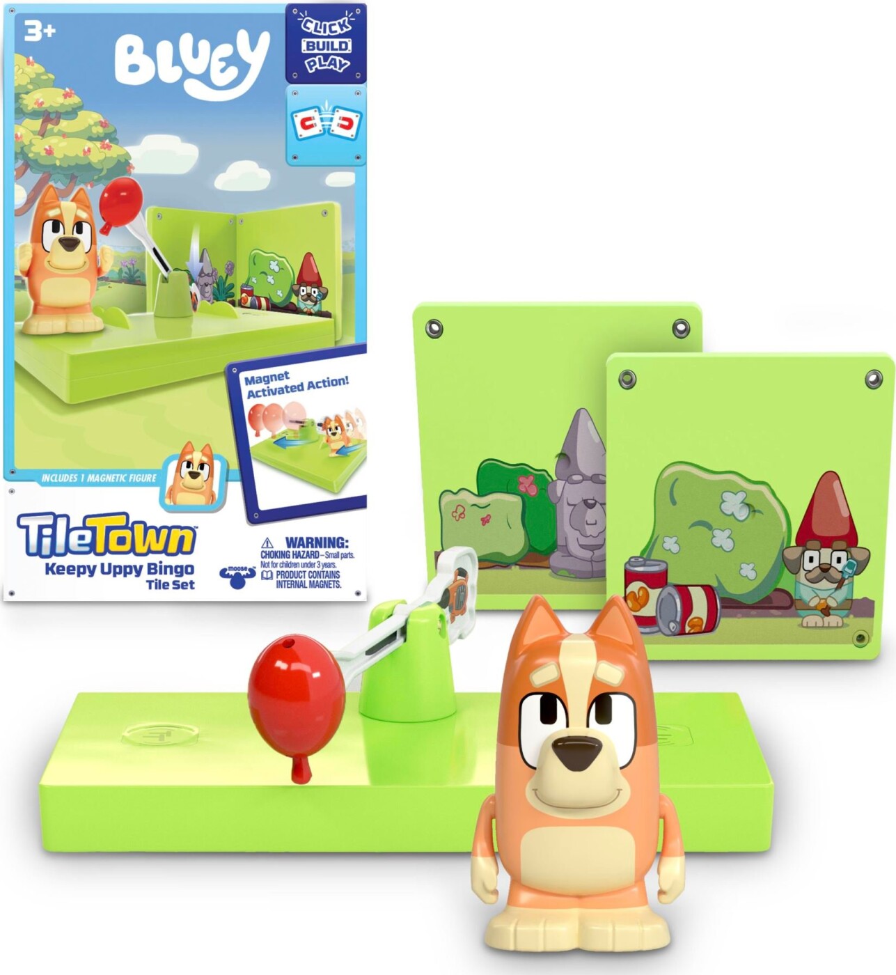 Tile Town -bluey Magnetiske Mini Legesæt - Keepy Uppy Bingo Tile Set