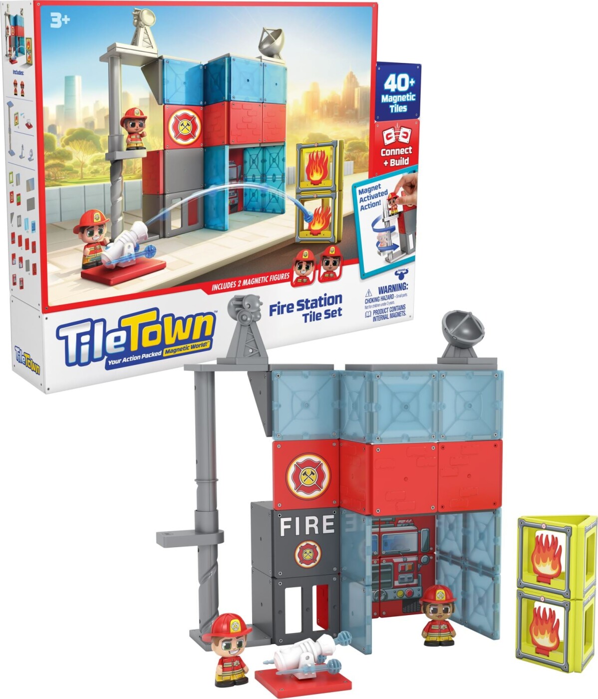 Tile Town - Brandstation, Magnetisk Byggesæt