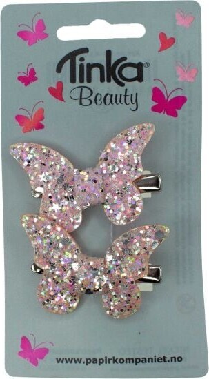 Tinka Beauty - Hårclips Sommerfugl Glitter - 2 Stk