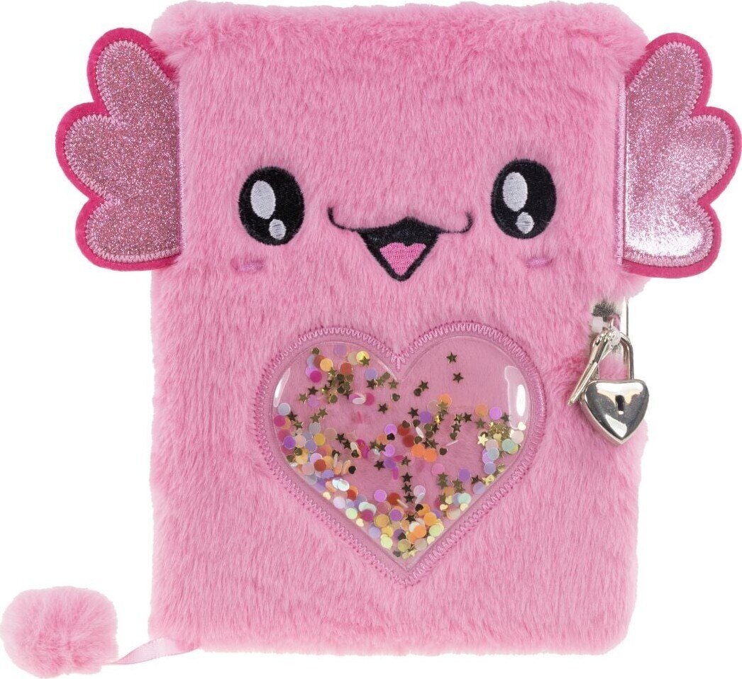 Tinka - Dagbog Plys Axolotl Rosa Med Lås - Bog