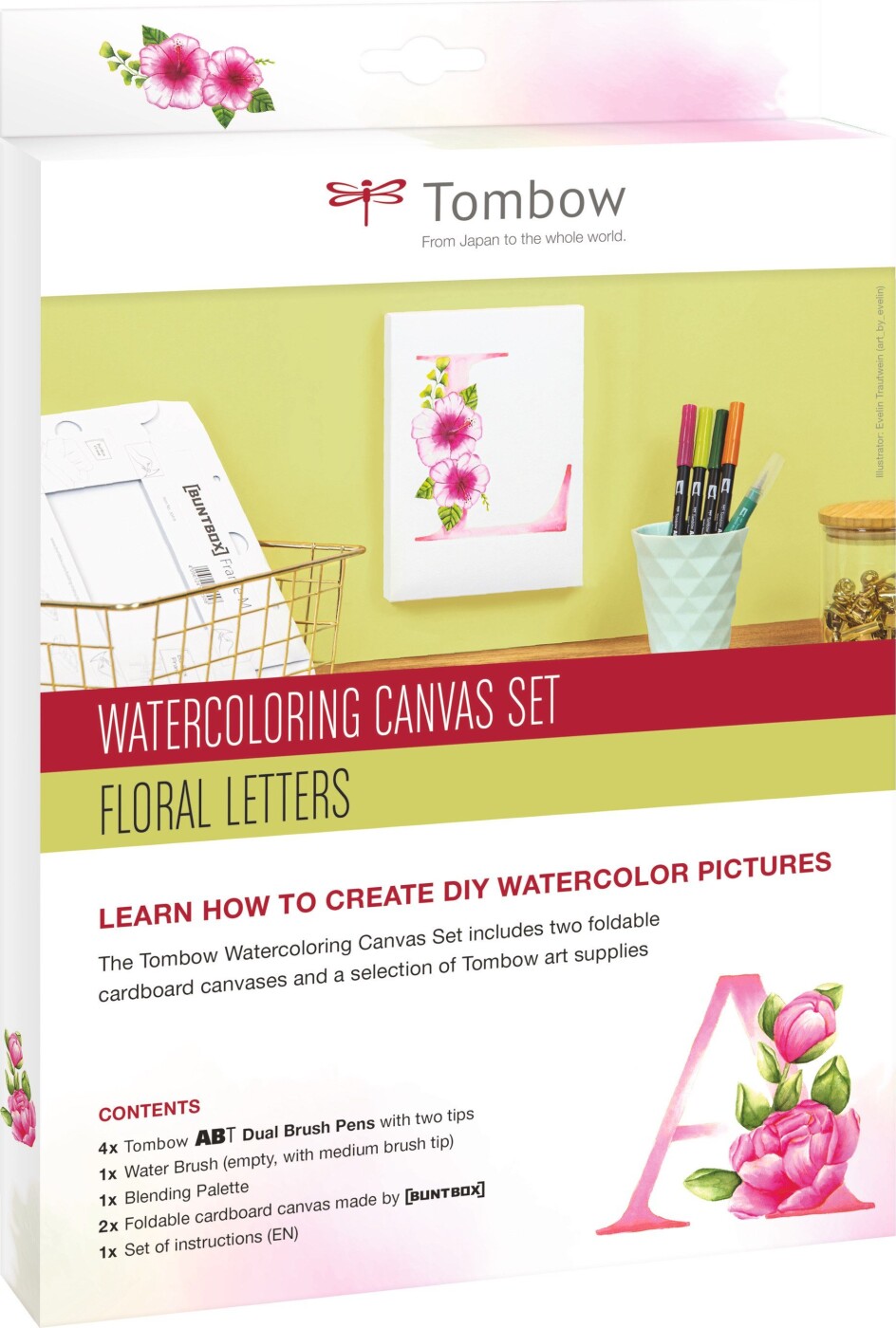 Tombow - Watercoloring Canvas Set Floral Letters