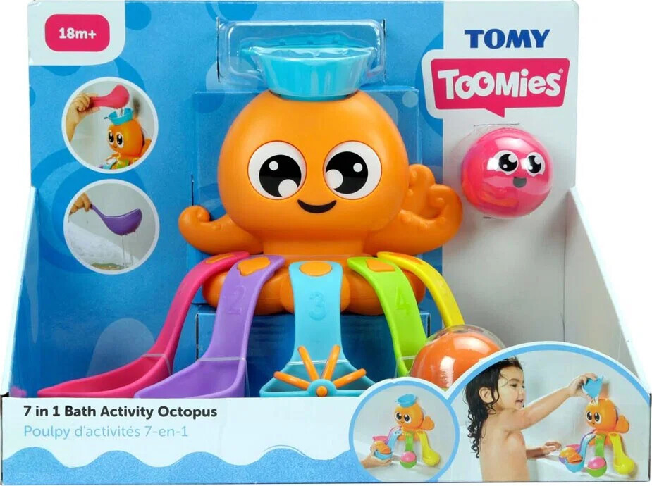 Toomies - 7 - In - 1 Bath Activity Octopus - Tomy