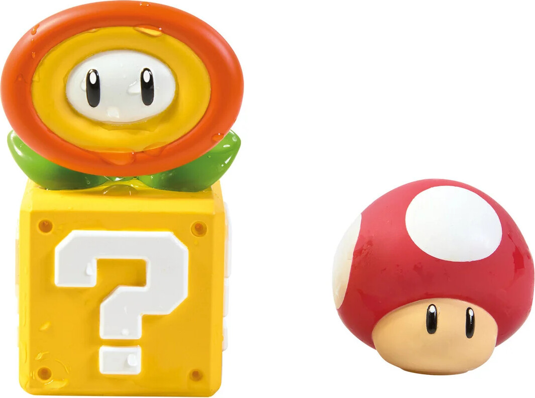 Toomies - Super Mario Bath Squirters - Uper Mushroom & Fire Flower ( 203-738551) - Tomy