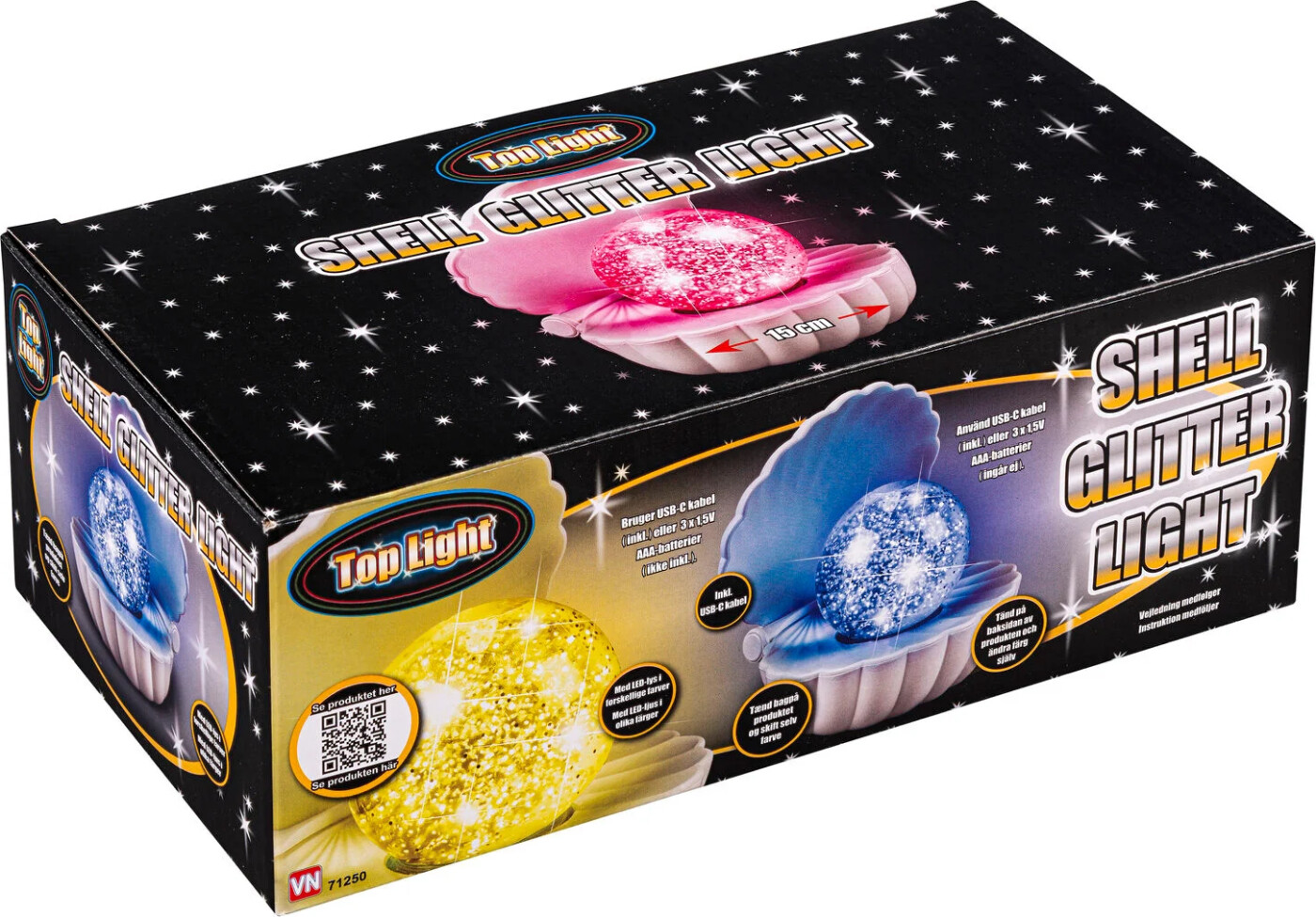 Top Light - Shell Lamp With Glitter Light (71250)