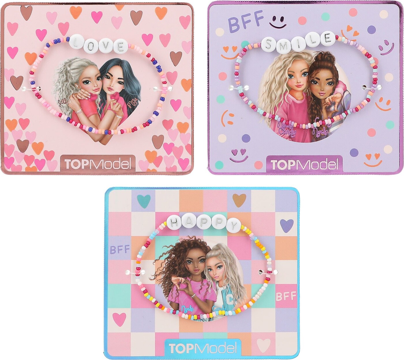 Top Model - Armbånd Med Perler Og Tekst Til Børn - Overraskelse