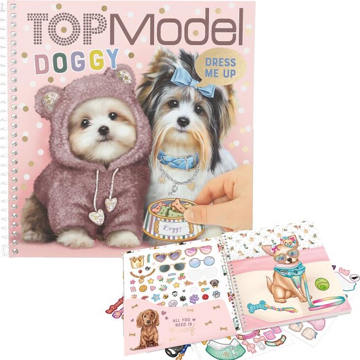 Billede af Top Model - Dress Me Up - Klistermærkebog - Doggy - Topmodel - Bog