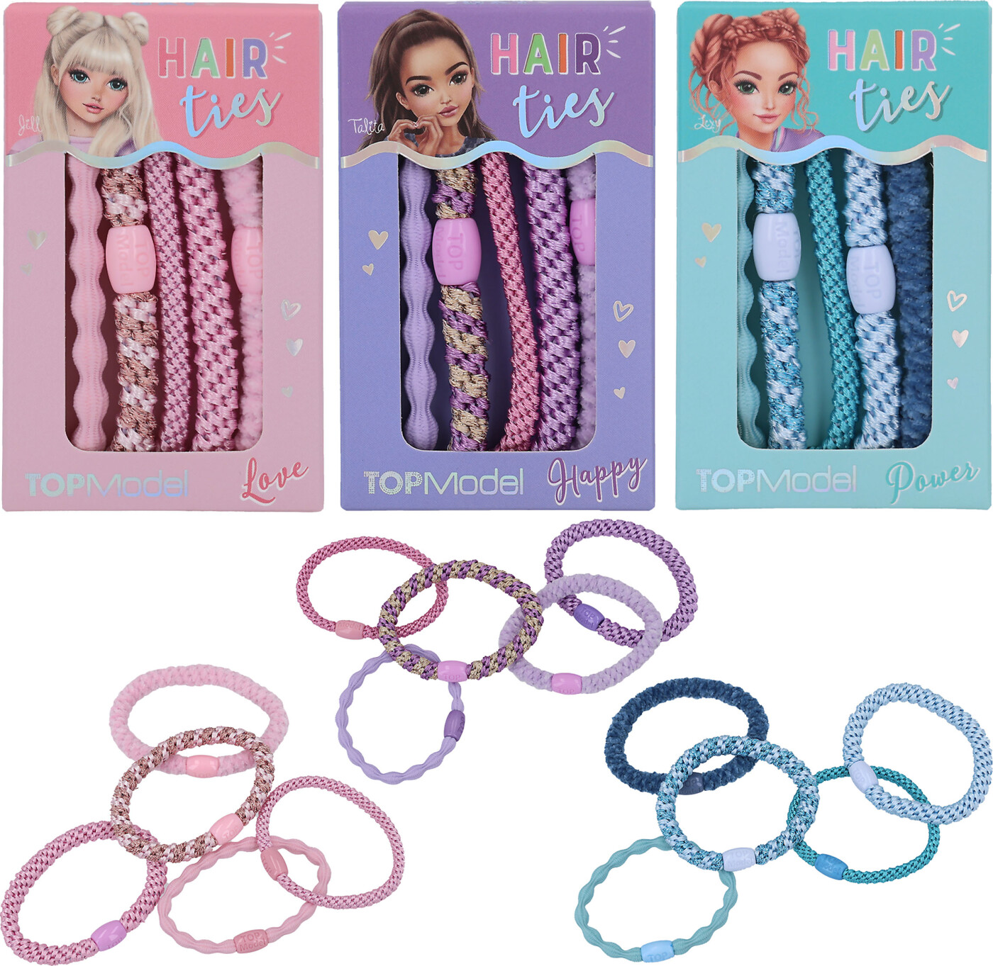 Top Model - Hair Ties - Hårelastikker Til Børn - 5-pak - Assorteret - Depesche