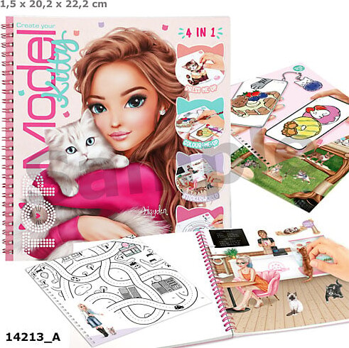 Topmodel - Kitty Aktivitets- Og Malebog - Bog
