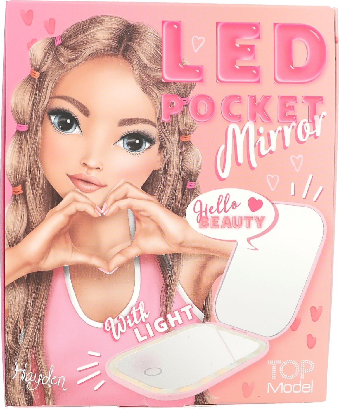 Top Model - Lomme Makeup Spejl Med Lys Til Børn - Pink