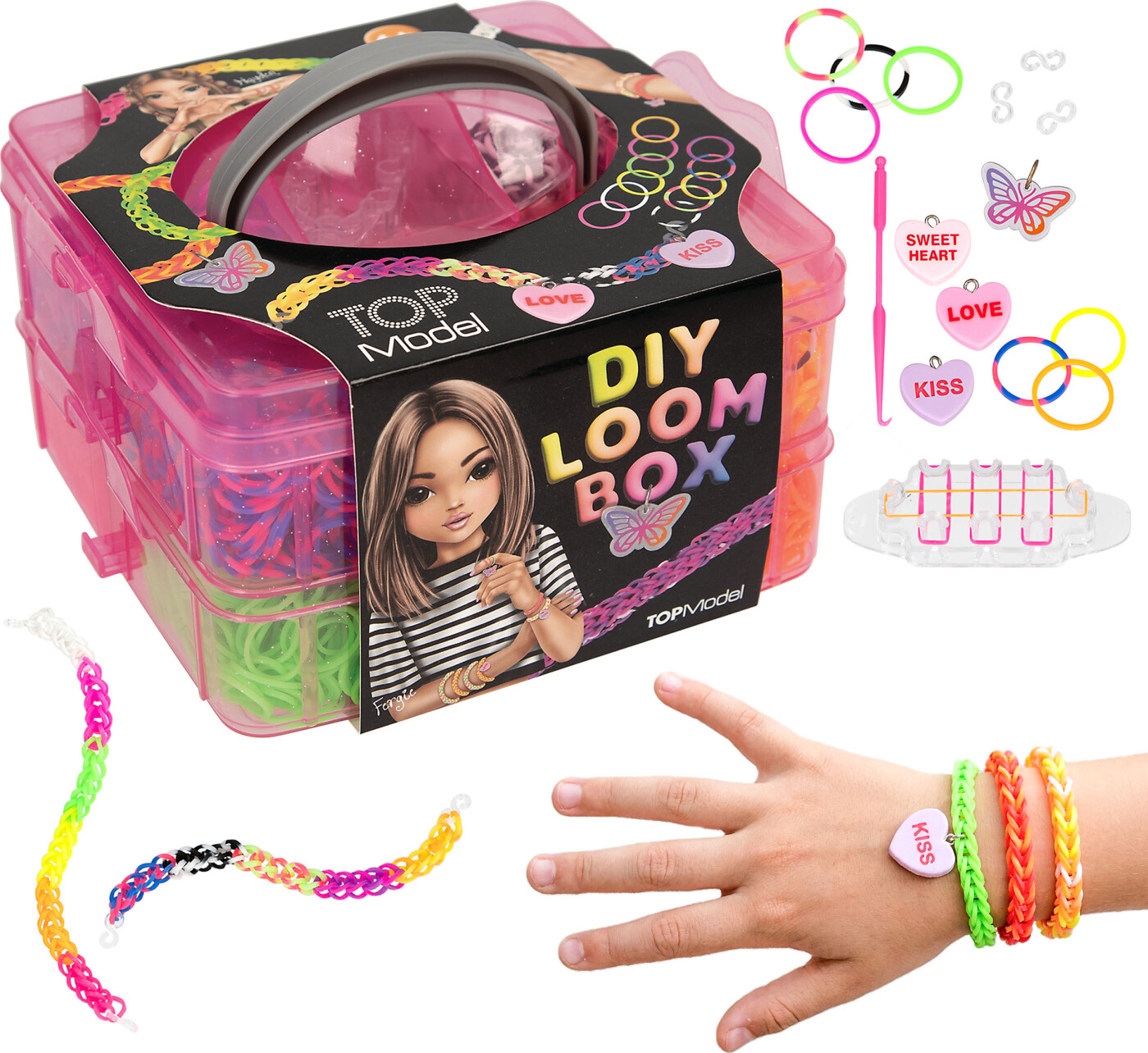 Top Model - Diy Loom Box - Lav Selv Armbånd Sæt Til Børn