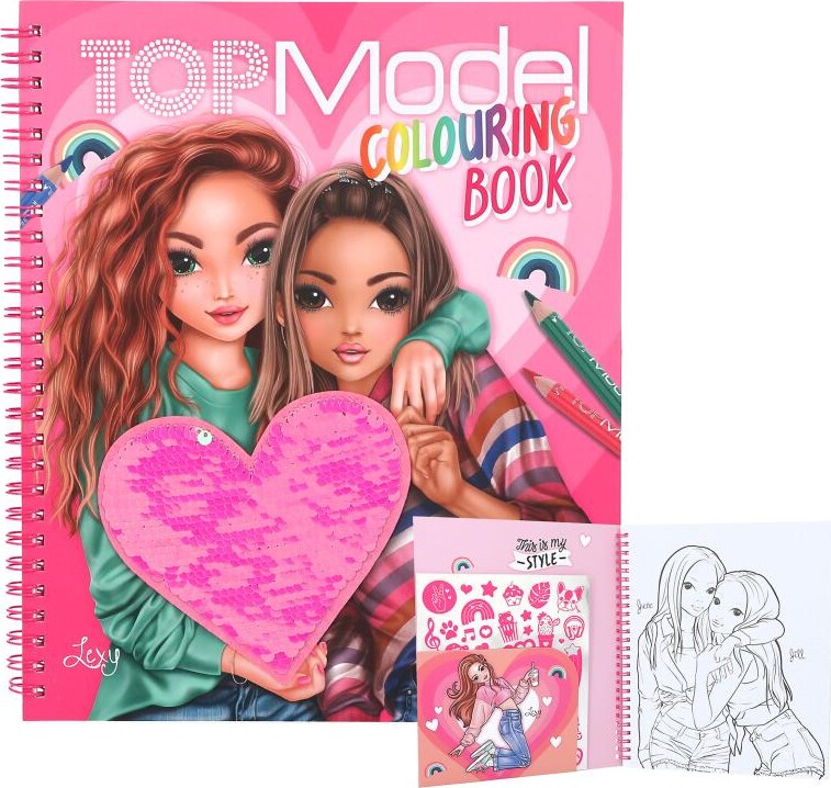 Billede af Top Model - Malebog Med Pailletter - Diverse - Bog