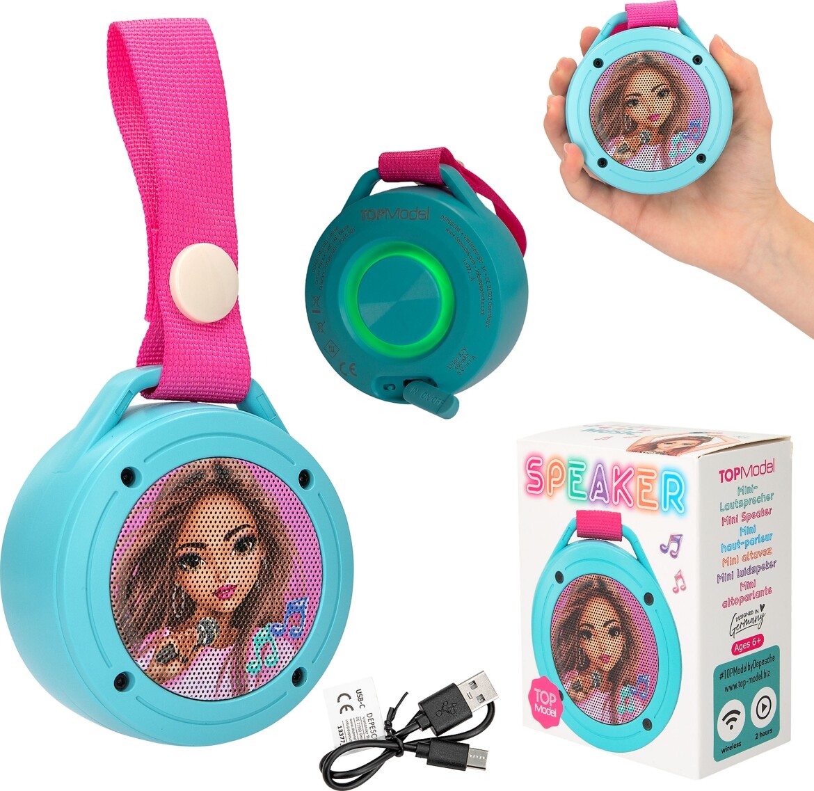 Topmodel - Mini Højtaler - Turquoise