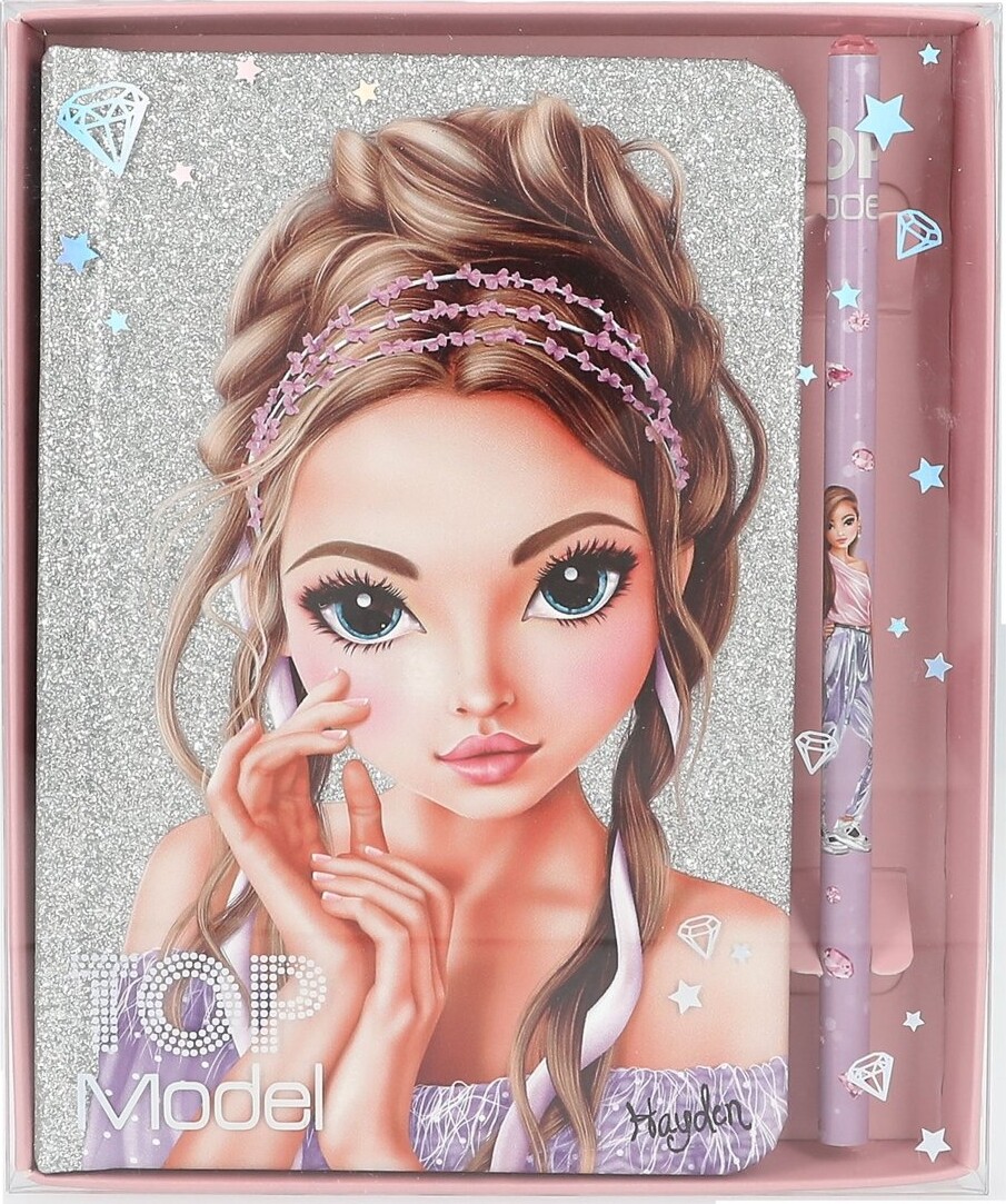 Topmodel - Notesbog Med Blyant - Glitter Queen