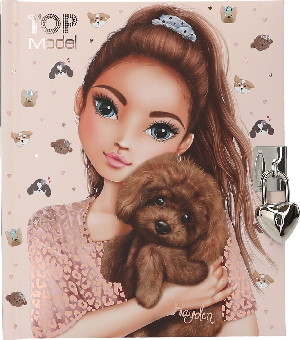Top Model - Dagbog Med Hjertelås - Doggy - Bog