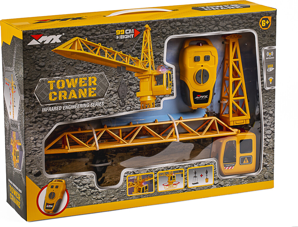 Mx - Tower Crane Rc Fjernstyret Kran - 4 Kanaler - Z6826a