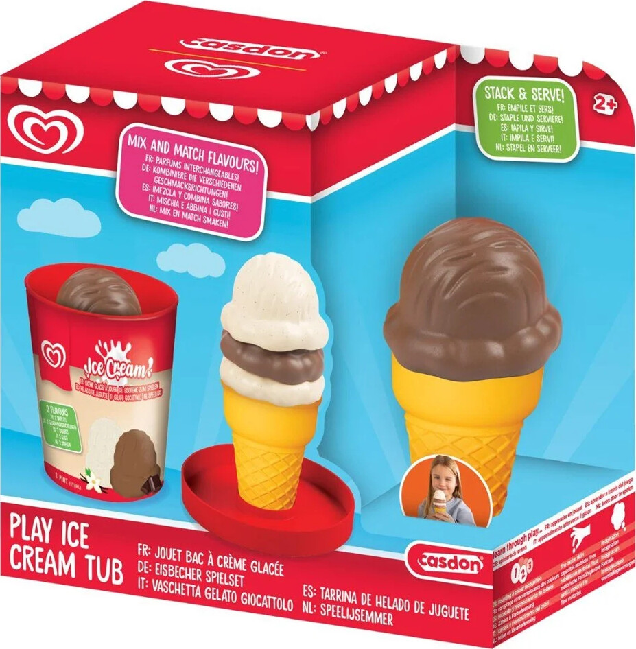 Casdon - Play Ice Cream Tub - Vanilla & Chocolate - Is Legemad