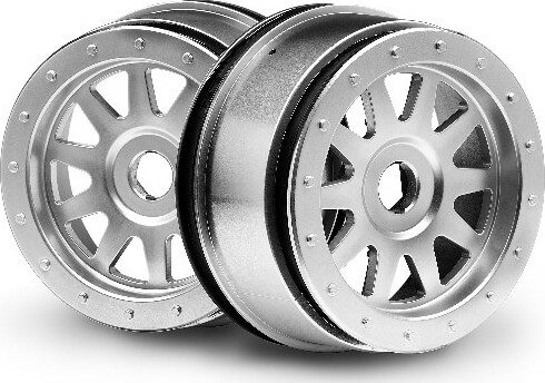 Tr-10 Glue-lock Wheel Matte Chrome (120x60mm/2pcs) - Hp108321 - Hpi Racing