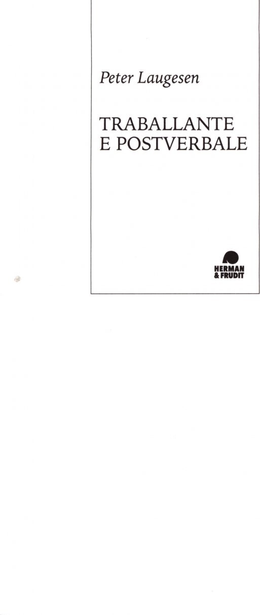 Traballante E Postverbale - Peter Laugesen - Bog
