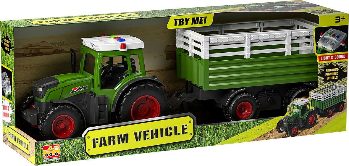 Mx - Legetøjstraktor Med Trailer - Farm Vehicle - 666-31a