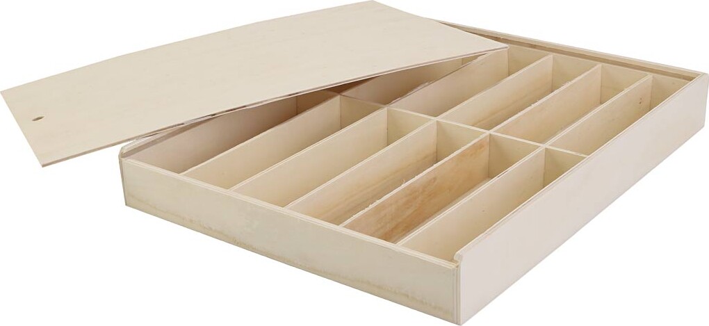 Træboks Med Låg - Str. 29x37x5 Cm - 1 Stk.