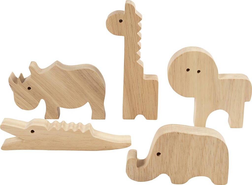 Trædyr - Safari - H 3-14,5 Cm - Tykkelse 2 Cm - 10 Stk.