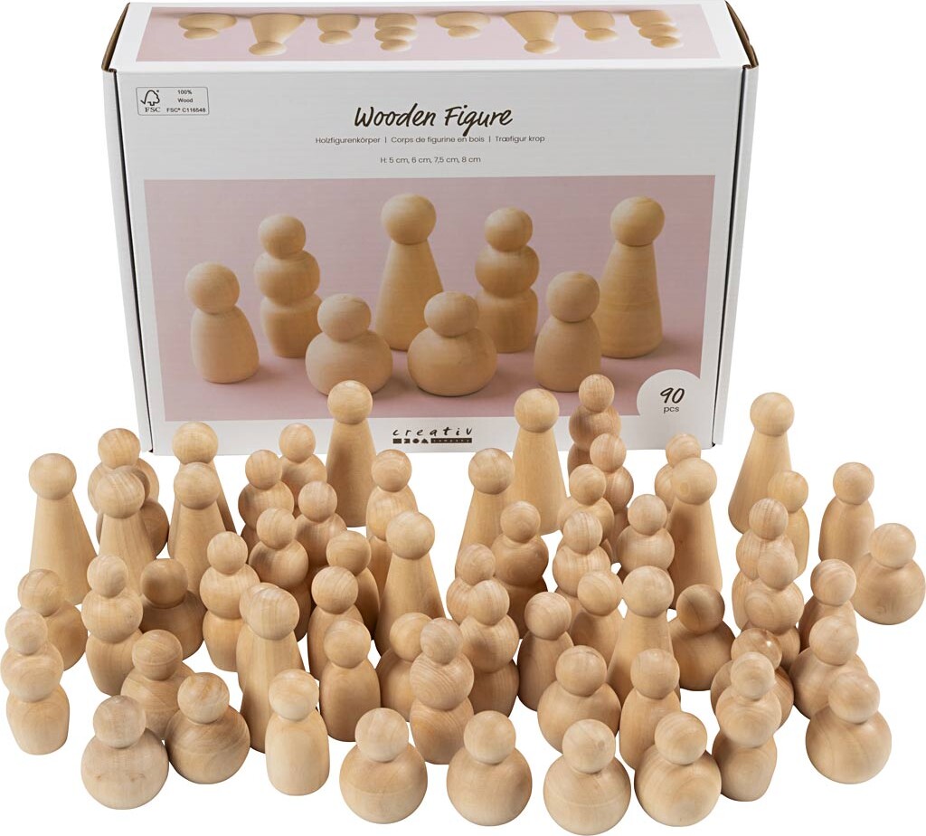 Træfigur Krop - H 5-8 Cm - 90 Assorteret