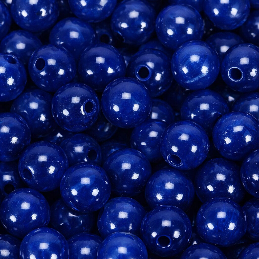 Træperler - 10 Mm - Mørkeblå - 1000 Stk