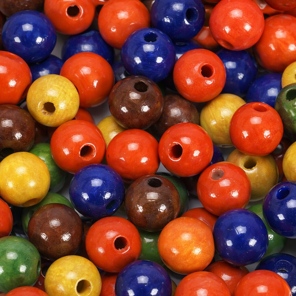 Træperler - 10 Mm - Blandet Mix - 1000 Stk