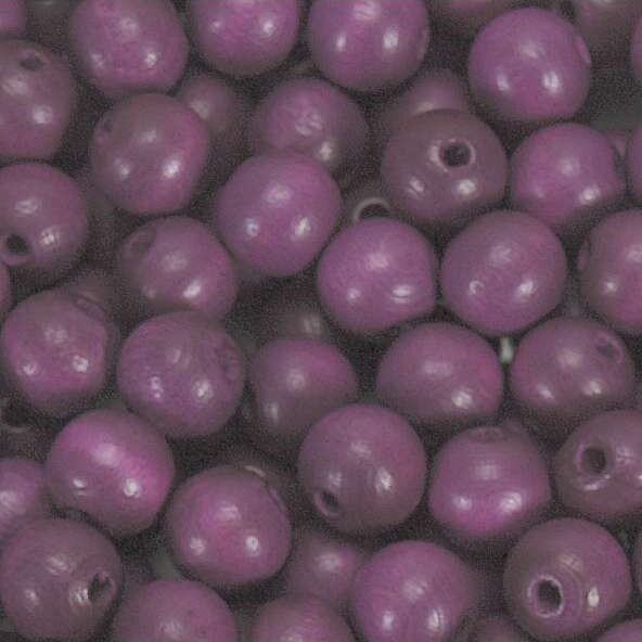 Træperler - 10 Mm - Mørkelilla - 1000 Stk billede