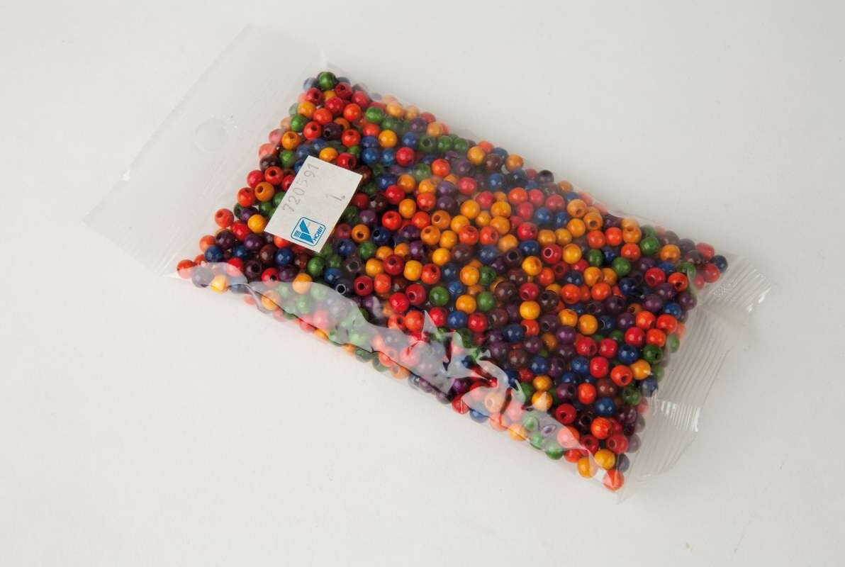 Træperler - 5 Mm - Mix - 1000 Stk