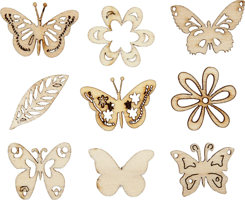 Træpynt - Sommer - Str. 28 Mm - 45 Stk. billede