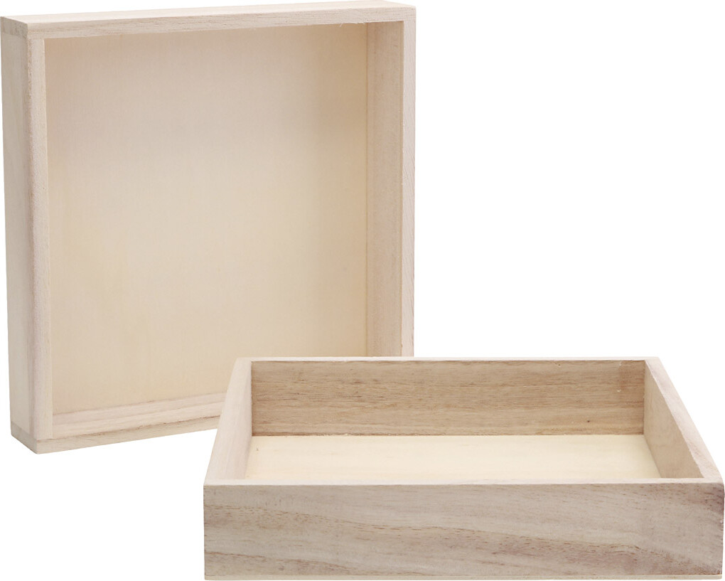 Trærammer Med Kant - Str. 16,2x16,2x3 Cm - 10 Stk. billede