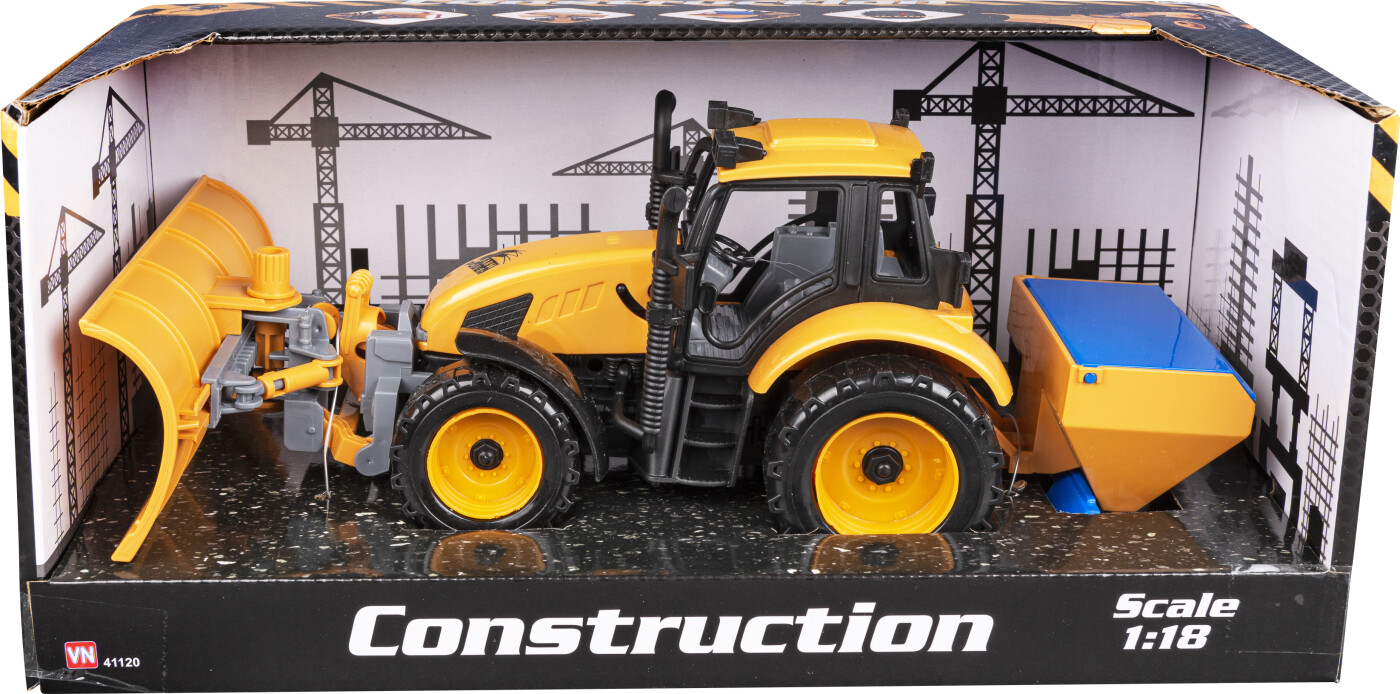 Traktor Med Frontskraber Og Saltspreder - 29 Cm