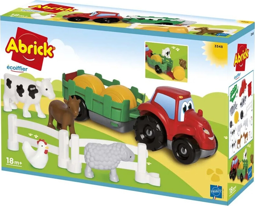 Legetøjs Traktor Med Trailer - Ecoiffier Abrick