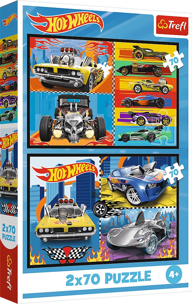 Trefl - Mattel Hot Wheels Puslespil 2 X 70 Brikker
