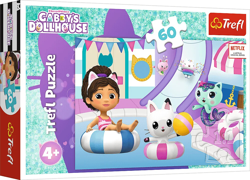 Trefl Puslespil Gabby's Dollhouse At The Pool - 60 Brikker