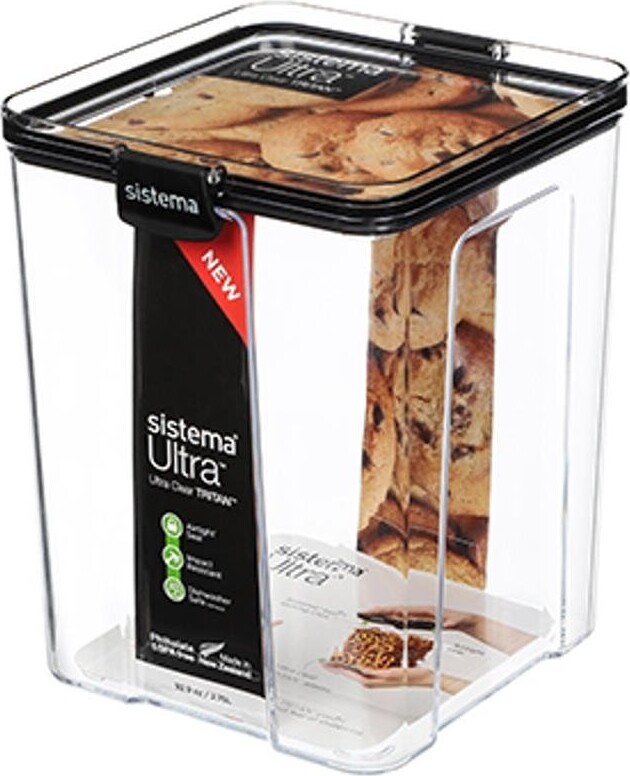 Sistema - Ultra Tritan Square Opbevaringsboks - 2,75 L - Sort