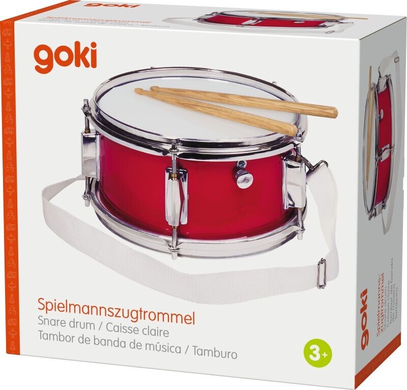 Tromme Med Rem + Klassisk Rød Spilletrom - Goki